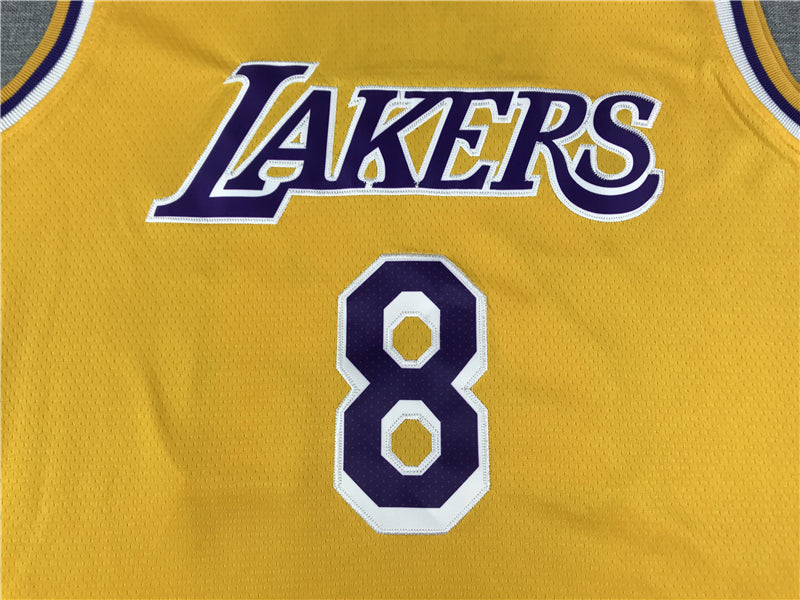 Men's Los Angeles Lakers Kobe Bryant #8-24 Yellow Swingman Player Jersey1
