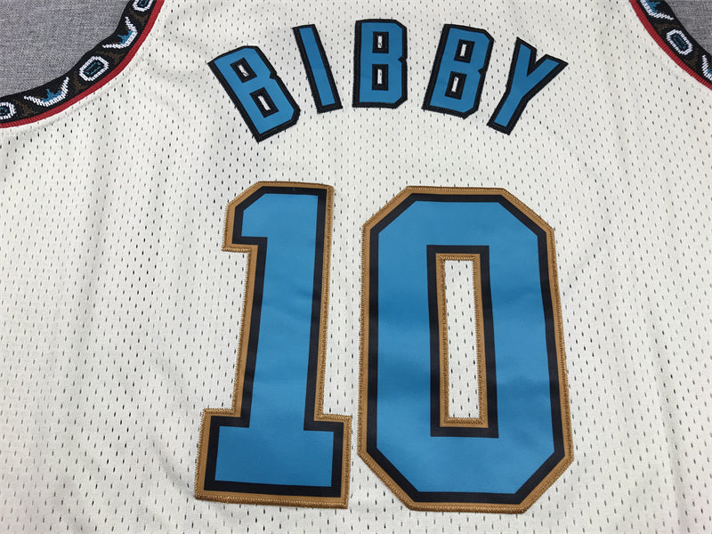 Men's Memphis Grizzlies Mike Bibby #10 Cream Hardwood Classics Swingman Jersey1