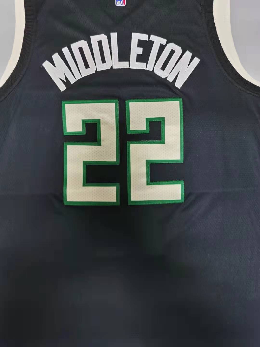 Men's Milwaukee Bucks Khris Middleton Black 2021 NBA Finals Champions Jersey1