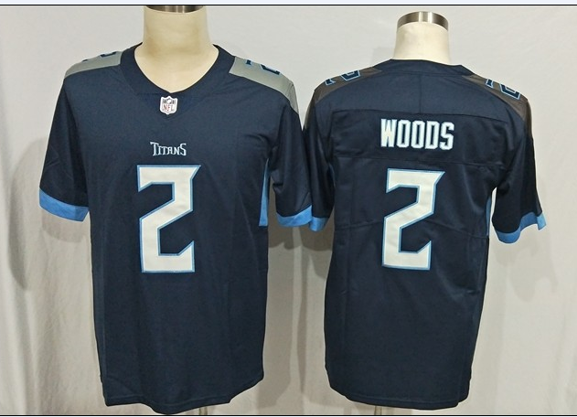 Men's Tennessee Titans Robert Woods #2 Navy Game Jersey1