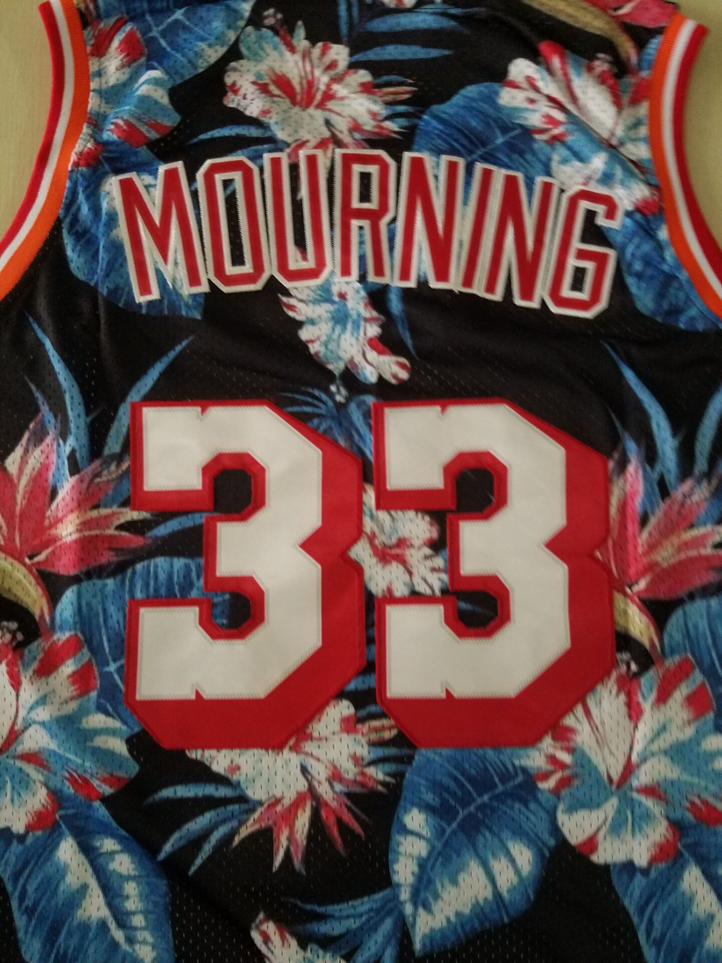 Men's Miami Heat Alonzo Mourning 1996-97 Hardwood Classics Swingman Jersey1