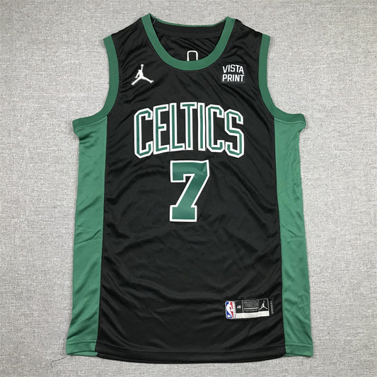 Men's Boston Celtics Jaylen Brown #7 Black 2022/23 Swingman Jersey1 - Statement Edition