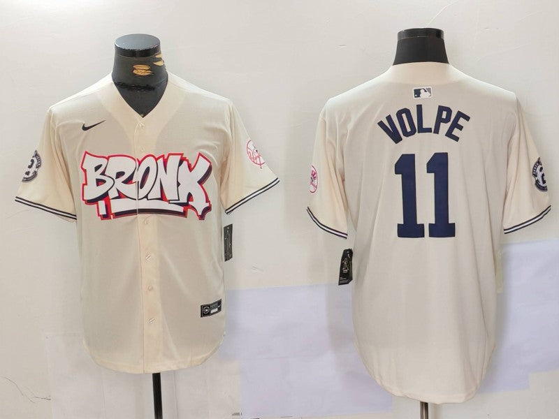 Men's New York Yankees Anthony Volpe #11 Cream Limited Player Jersey1