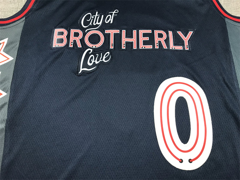 Men's Philadelphia 76ers Tyrese Maxey #0 Navy 2023/24 Swingman Jersey1 - City Edition
