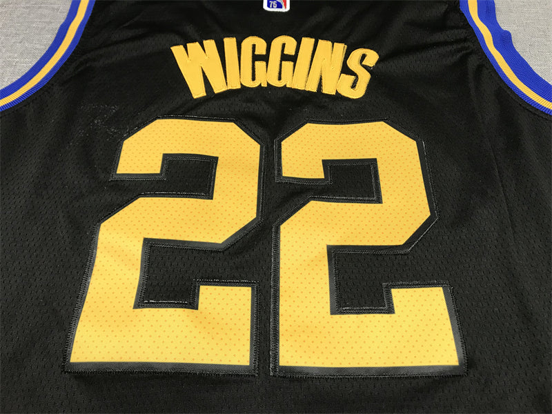 Men's Golden State Warriors Andrew Wiggins #22 City Edition Black Classic Jersey1