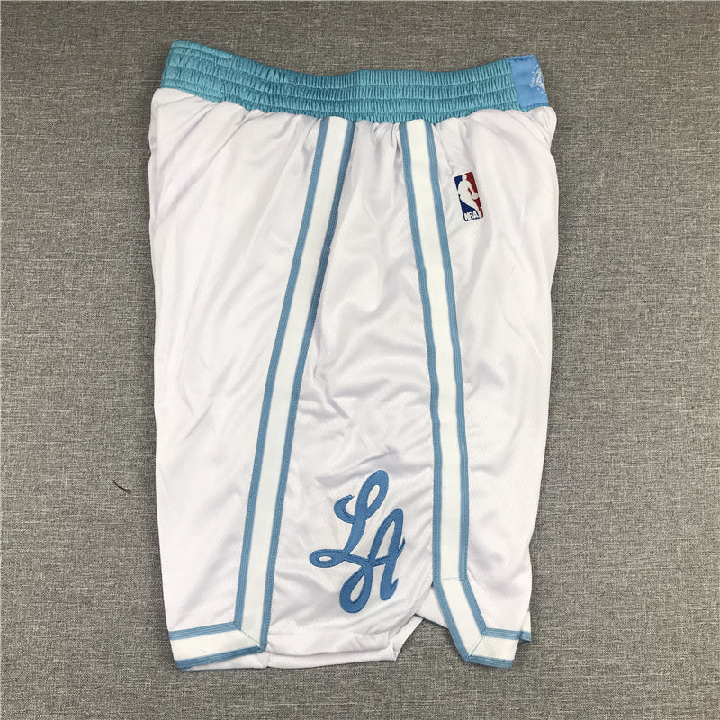 Men's Los Angeles Lakers White City Edition Basketball Shorts1