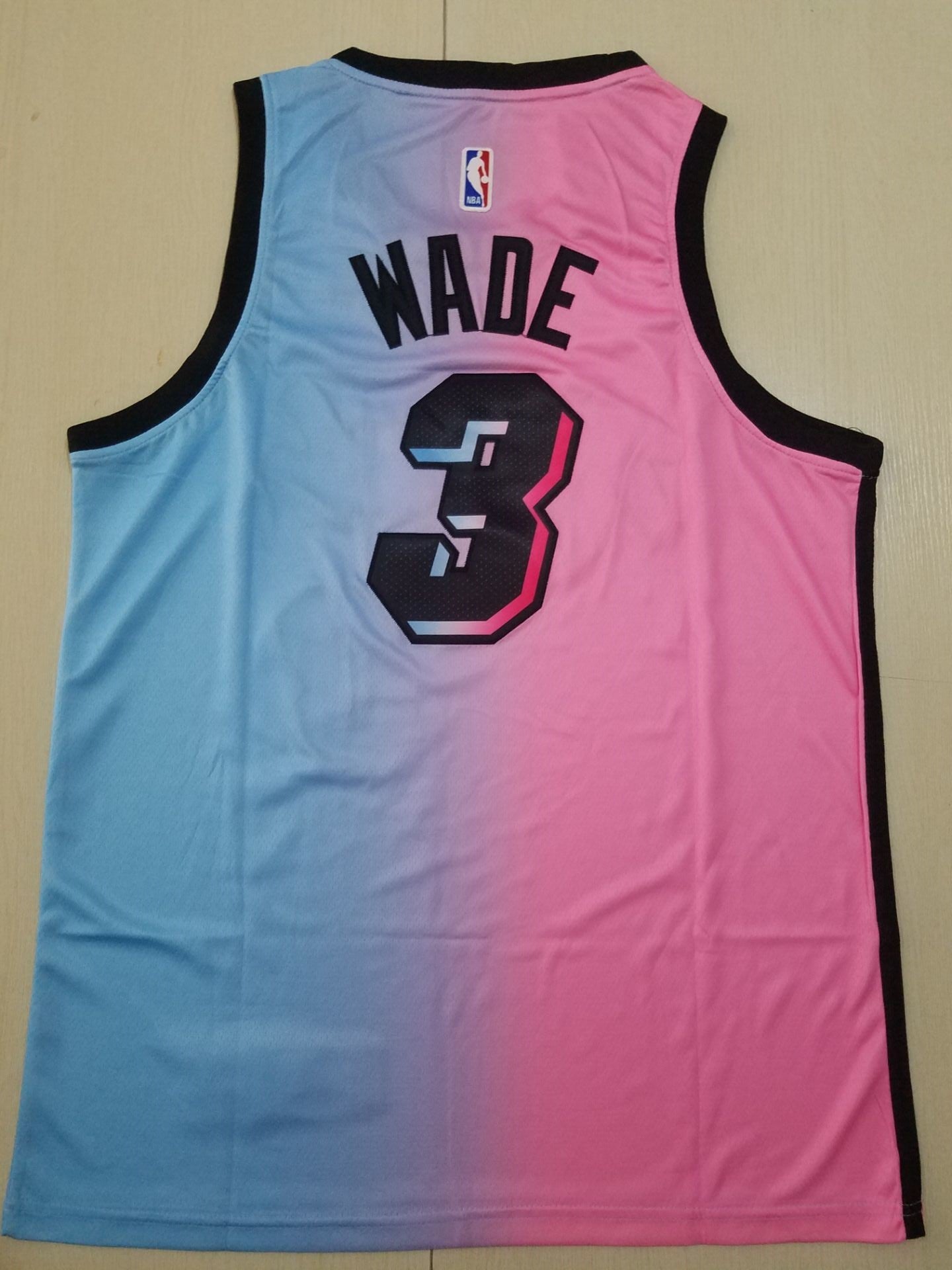 Men's Miami Heat Dwyane Wade #3 Pink/Blue Swingman Player Jersey1