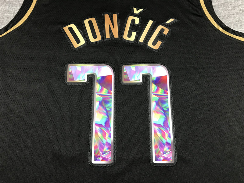 Men's Dallas Mavericks Luka Doncic #77 Black Swingman Player Jersey1