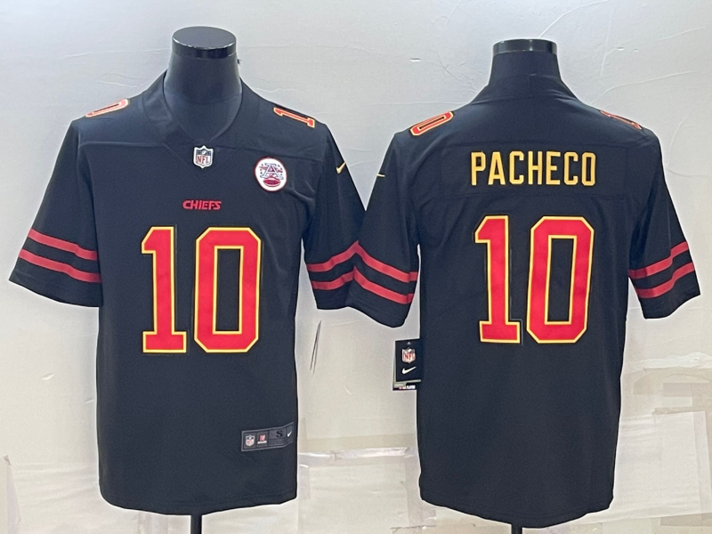 Men's Kansas City Chiefs Isiah Pacheco #10 Black Game Jersey1