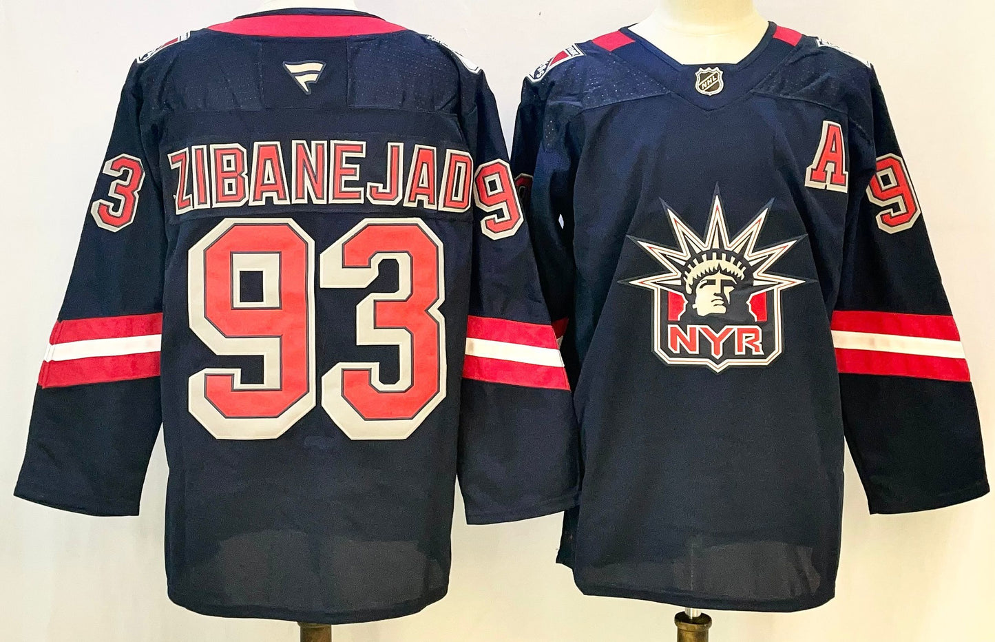 Men's New York Rangers Mika Zibanejad #93 Navy Breakaway Player Jersey
