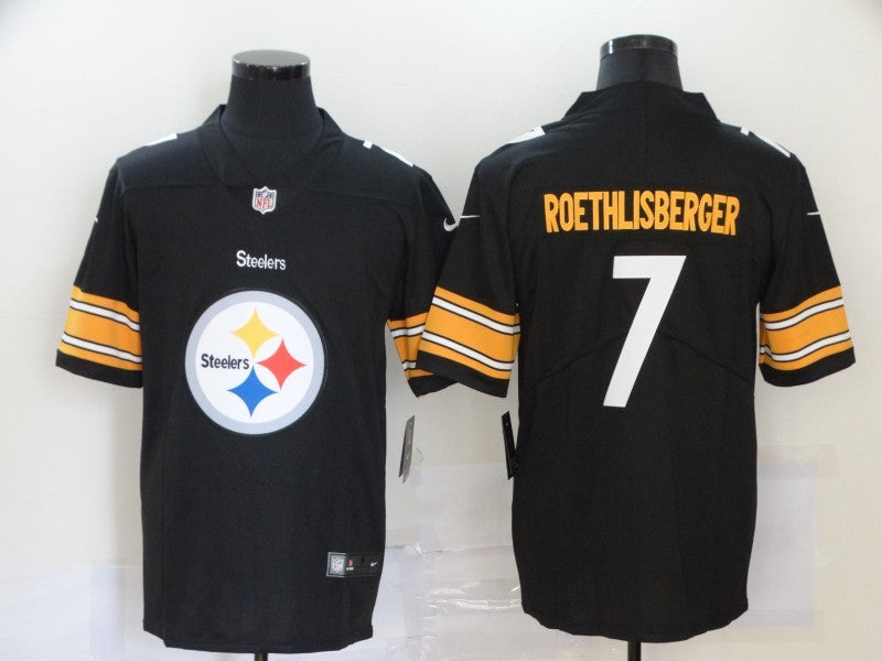 Men's Pittsburgh Steelers Ben Roethlisberger #7 Black Player Game Jersey1