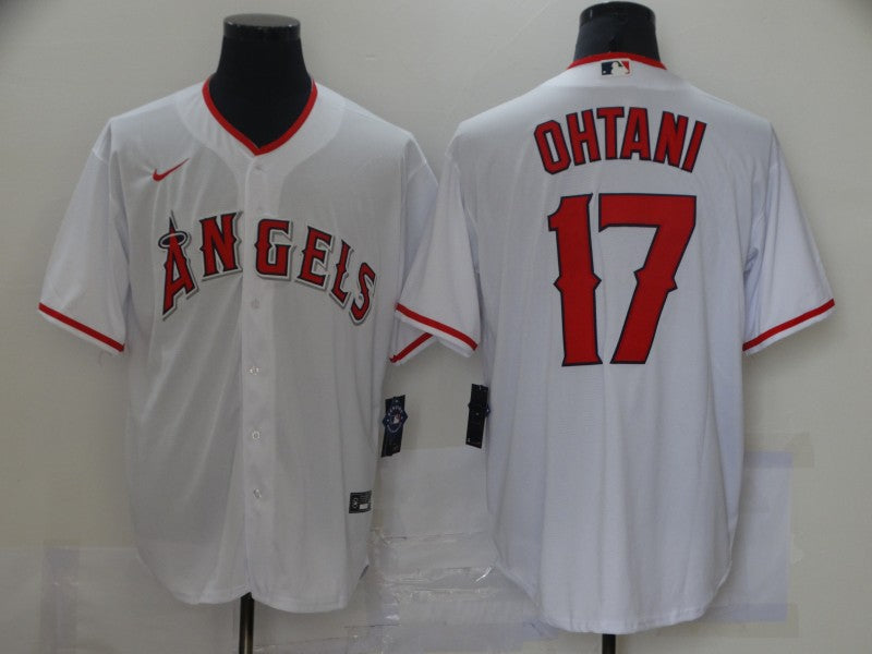 Men's Los Angeles Angels Shohei Ohtani #17 MLB White Jersey1