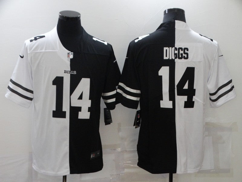 Men's Buffalo Bills Stefon Diggs #14 Black/White Game Jersey1