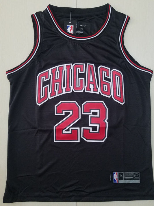 Men's Chicago Bulls Michael Jordan #23 Black Fast Break Replica Player Jersey1