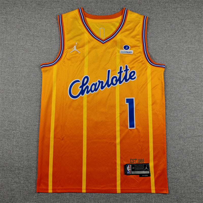 Men's Charlotte Hornets LaMelo Ball #1 Orange 2025/26 Swingman Jersey - City Edition