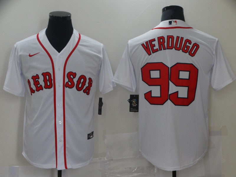 Men's Boston Red Sox Alex Verdugo #99 White Replica Baseball Jersey1