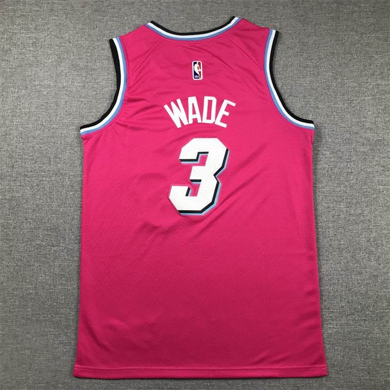 Men's Miami Heat Dwyane Wade #3 Pink Swingman Player Jersey1