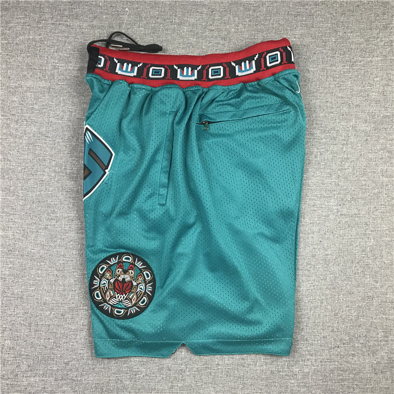 Men's Memphis Grizzlies Green Embroidered Pocket Basketball Shorts1