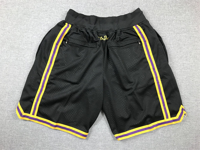 Men's Los Angeles Lakers #8-24 Black Pocket Shorts1
