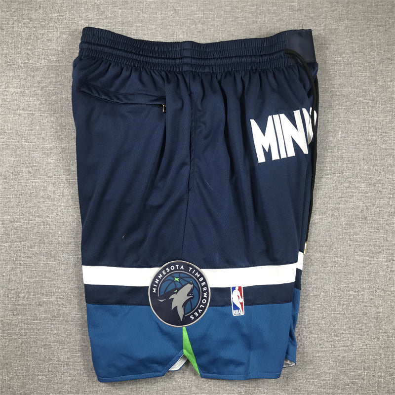 Men's Minnesota Timberwolves Navy Icon Edition Pocket Shorts1