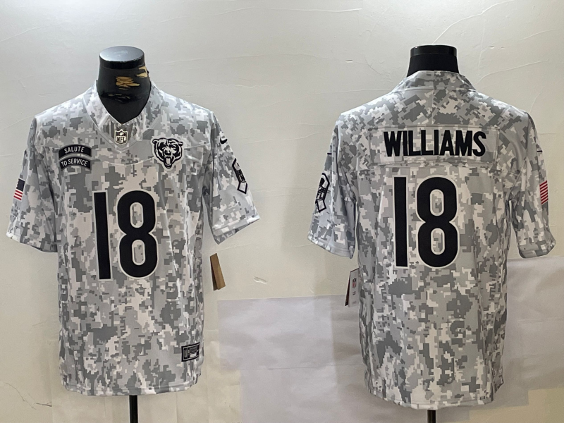 Men's Chicago Bears Caleb Williams #18 Arctic Camo 2024 Salute to Service Limited Jersey1