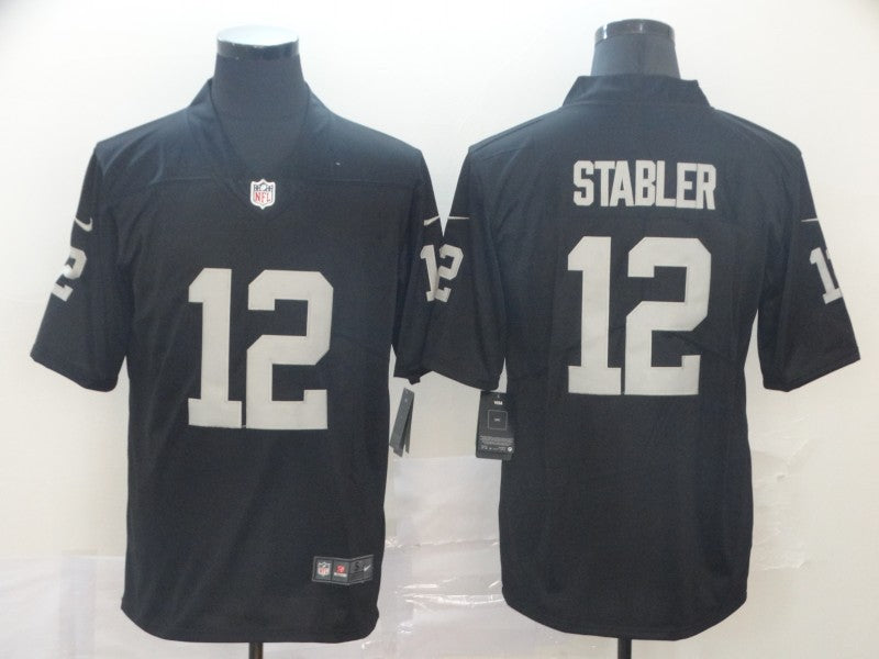 Men's Las Vegas Raiders Ken Stabler #12 Black Game Player Jersey1