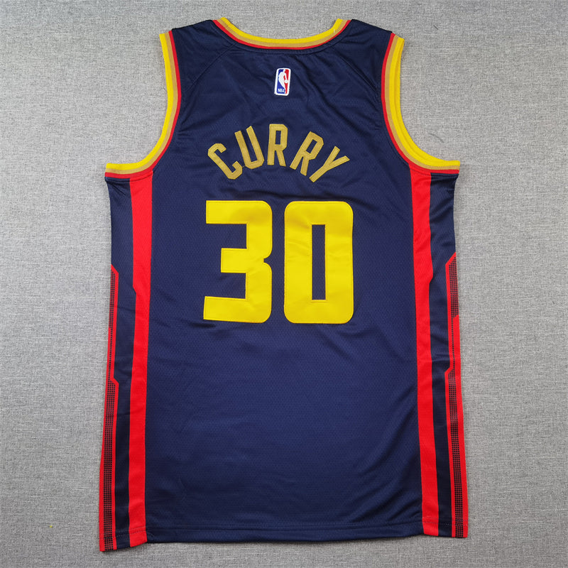 Men's Golden State Warriors Stephen Curry #30 Navy 2024/25 Swingman Player Jersey1 - City Edition