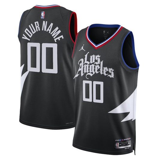 Men's LA Clippers Black 2022/23 Swingman Custom Jersey1 - Statement Edition