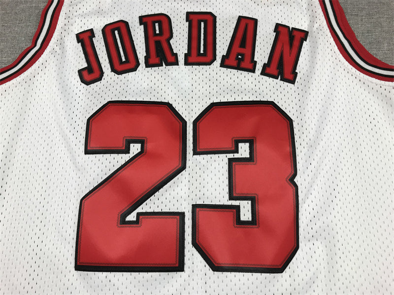 Men's Chicago Bulls Michael Jordan White 1997-98 Hardwood Classics Player Jersey1