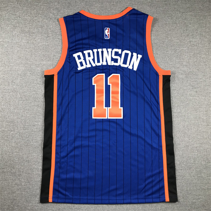 Men's New York Knicks Jalen Brunson #11 Blue 2023/24 Game Jersey - City Edition