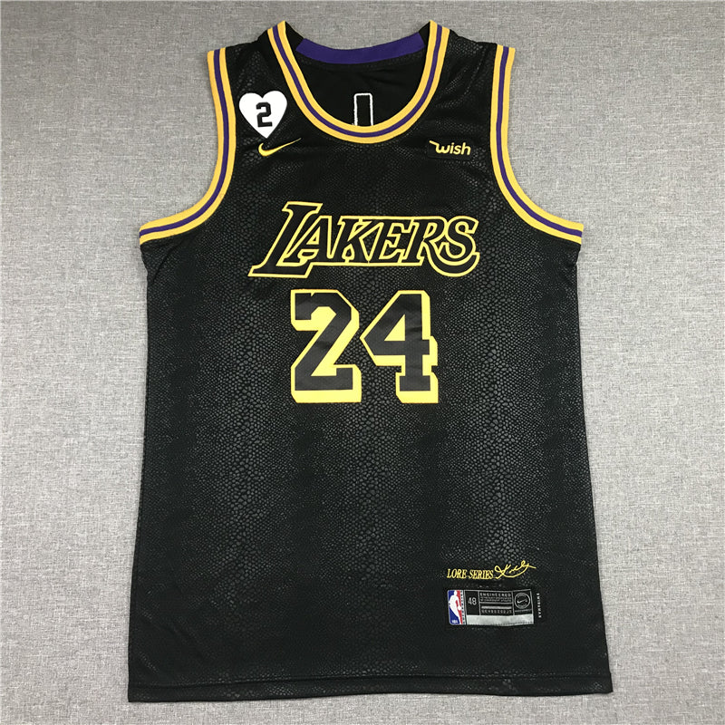 Men's Black mamba Los Angeles Lakers Kobe Bryant #24 Jersey1 peach heart