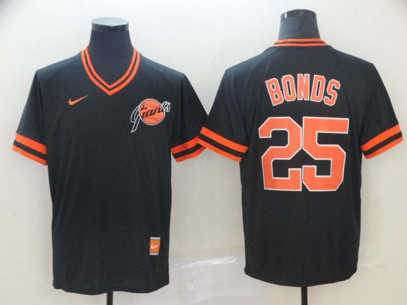 Men's San Francisco Giants Barry Bonds #25 Black Stitched Jersey1
