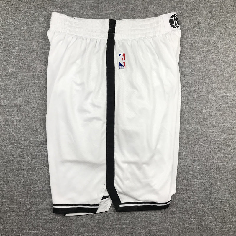 Men's Brooklyn Nets White Basketball Shorts1