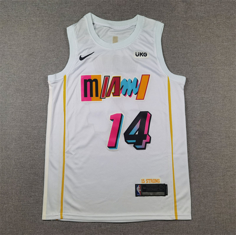 Men's Miami Heat Tyler Herro #14 White 2022/23 Fastbreak Jersey1 - City Edition