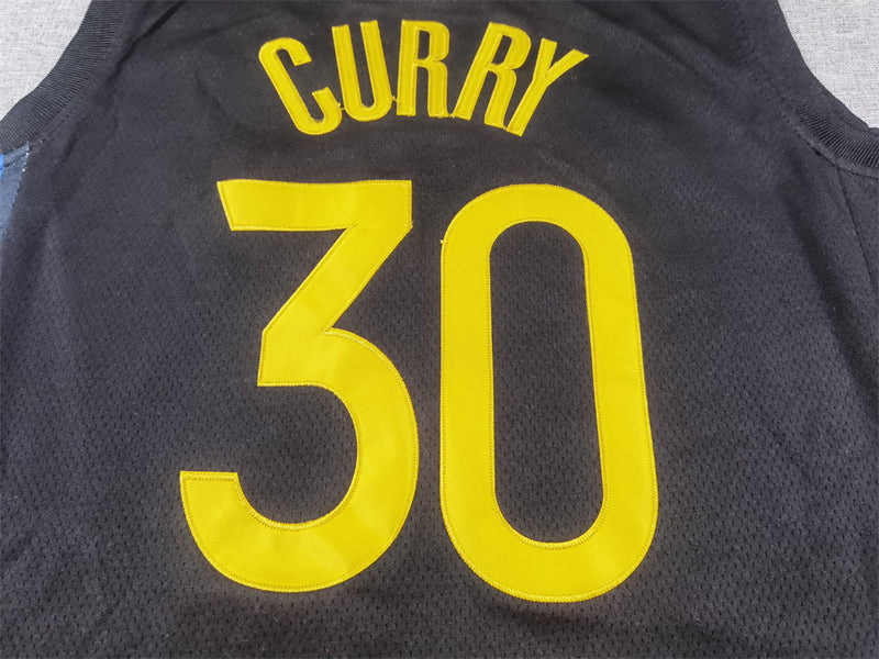 Men's Golden State Warriors Stephen Curry #30 Black 2024/25 Swingman Jersey1 - Statement Edition