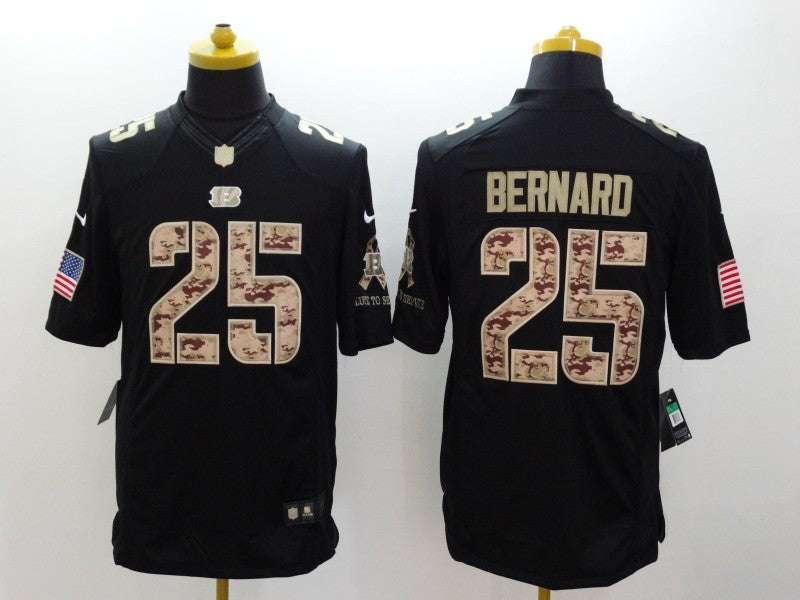 Men's Cincinnati Bengals Giovanni Bernard #25 Black Game Player Jersey1