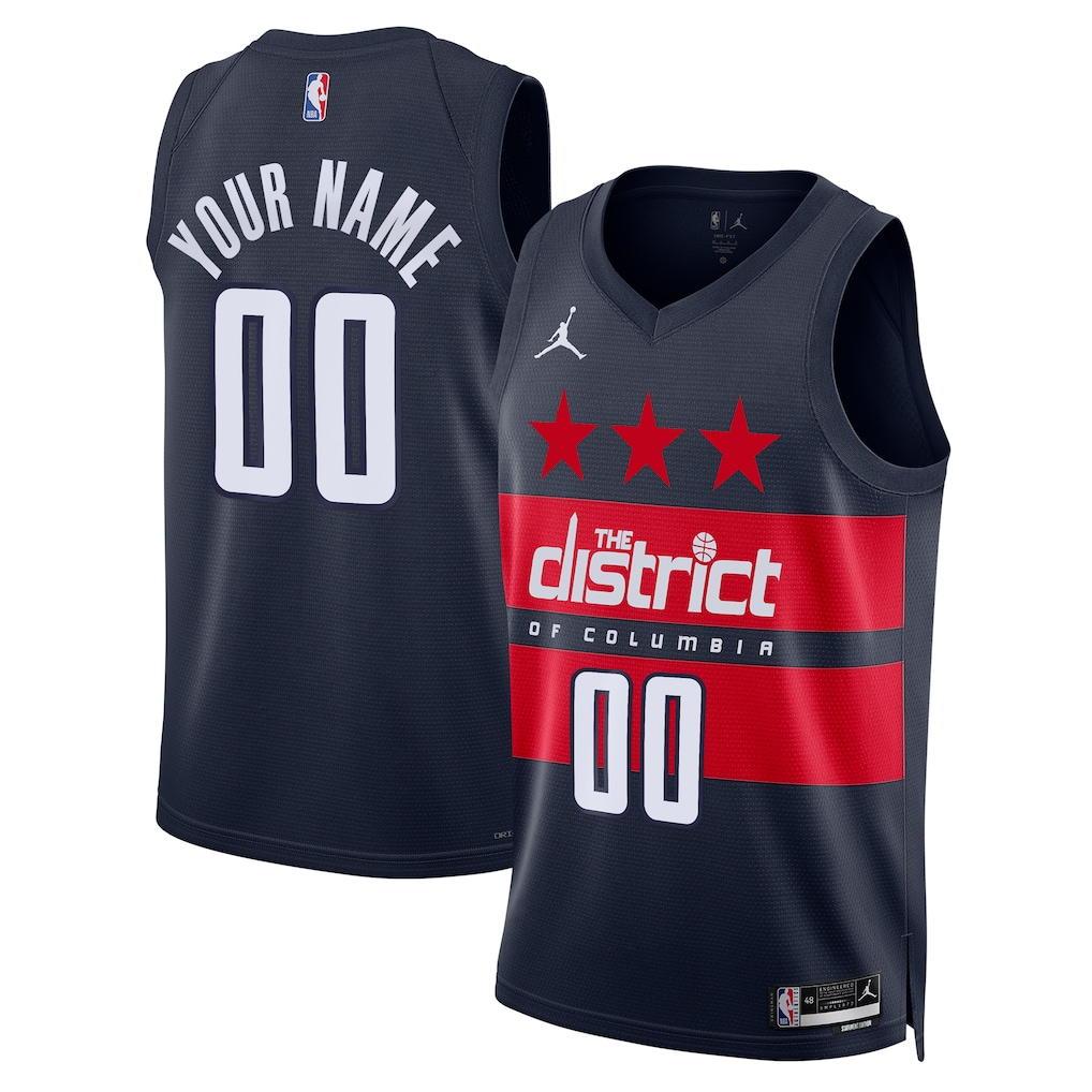 Washington Wizards Navy 2024-25 Custom Swingman Jersey Statement Edition - JerseysFreak