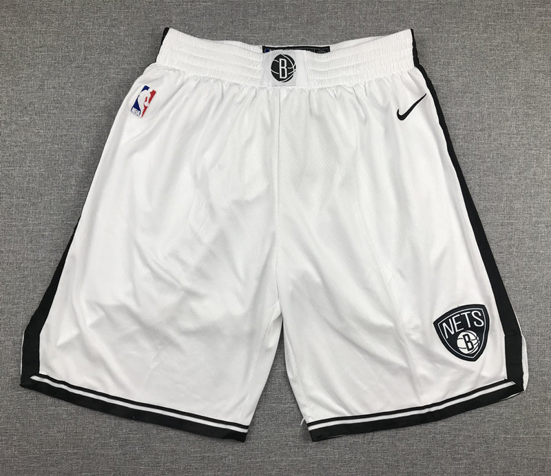 Men's Brooklyn Nets White Basketball Shorts1