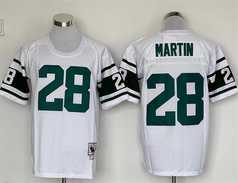 Men's New York Jets Curtis Martin Mitchell & Ness White Legacy Replica Jersey1