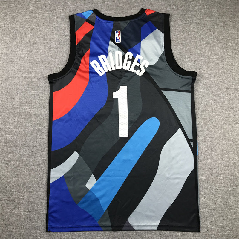 Men's Brooklyn Nets Mikal Bridges #1 Black 2023/24 Swingman Jersey1 - City Edition