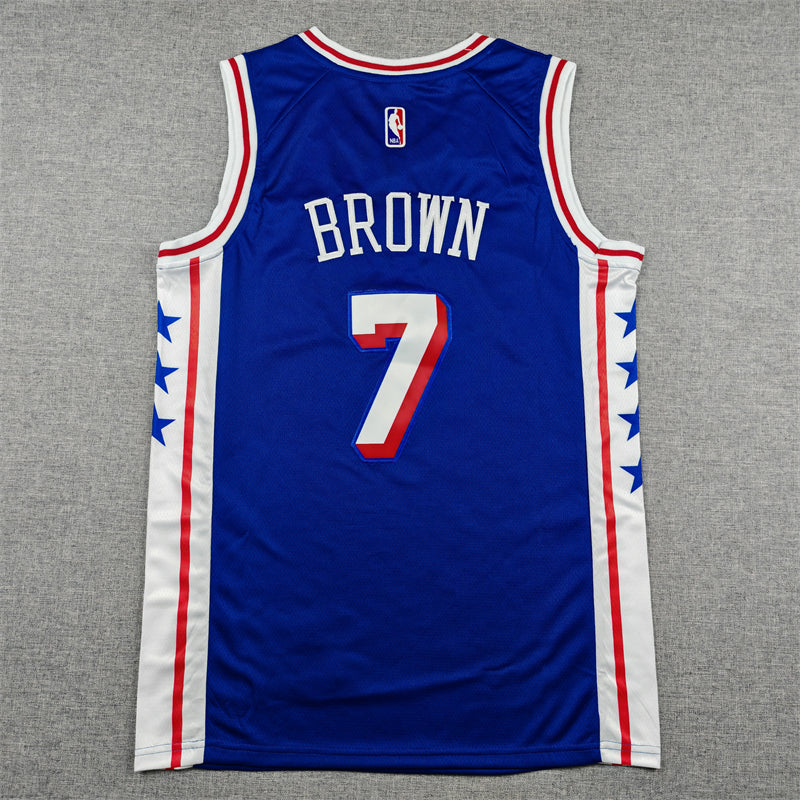 Men's Philadelphia 76ers Jaylen Brown #7 Royal Swingman Jersey - Icon Edition