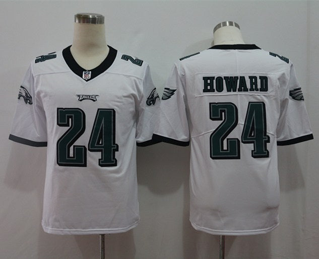 Men's Philadelphia Eagles Jordan Howard #24 White Game Jersey1