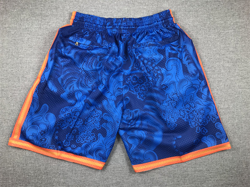 Men's New York Knicks Blue Year of the Tiger Edition Pocket Shorts1