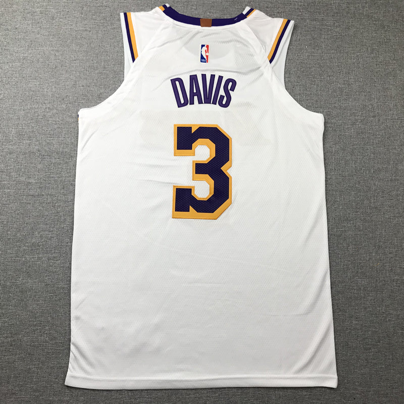 Men's Los Angeles Lakers Anthony Davis White #3 NBA Swingman Jersey1