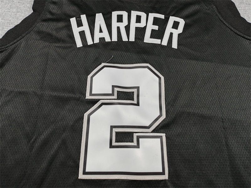 Men's San Antonio Spurs Dylan Harper #2 Black 2025/26 Swingman Jersey - City Edition