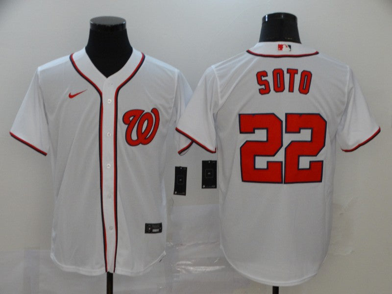 Men's Washington Nationals Juan Soto #22 White Replica Baseball Jersey1