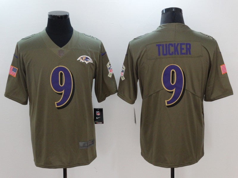 Men's Baltimore Ravens Justin Tucker #9 Brown Game Jersey1