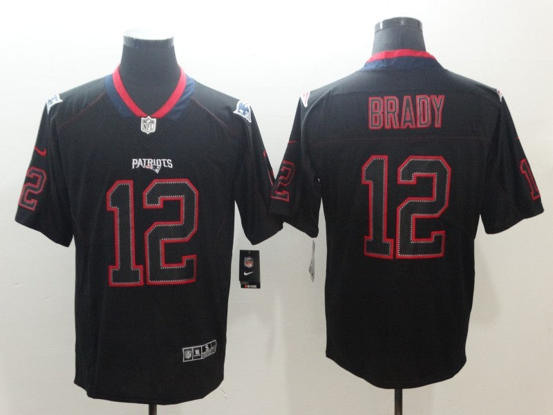 Men's New England Patriots Tom Brady #12 Black Game Jersey1