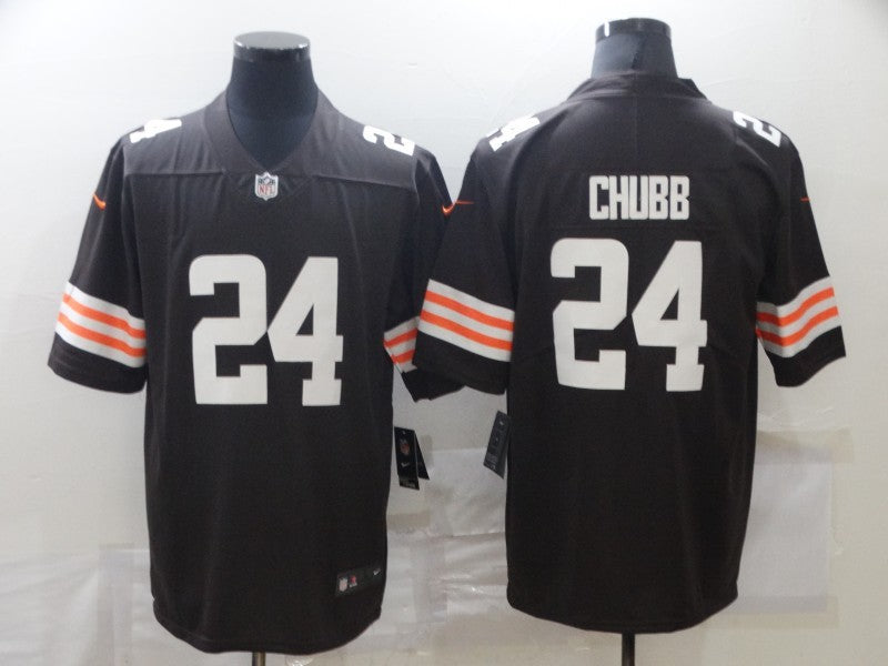 Men's Cleveland Browns Nick Chubb #24 Brown Game Player Jersey1