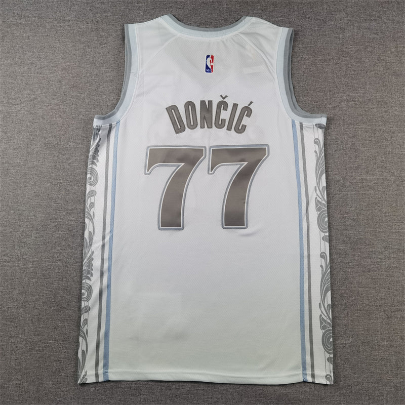 Men's Dallas Mavericks Luka Doncic #77 White 2024/25 Swingman Player Jersey1 - City Edition